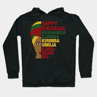 Happy Kwanzaa African Black Woman 7 Principles Hoodie